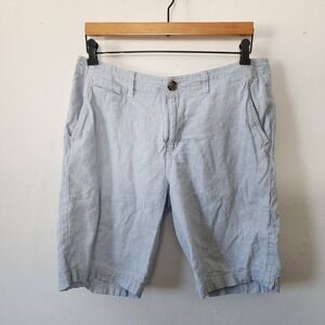 Wallin Bros Linen Shorts 34W Blue